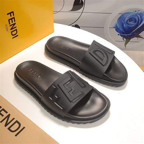 fendi black flip flops|Fendi slides price.